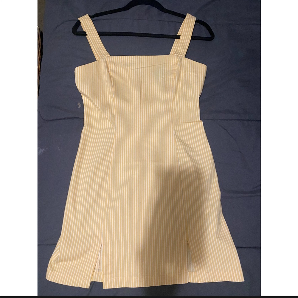 Yellow pin stripe dress